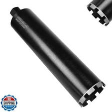 4" Diamond Core Drill Bit with 17-3/4" Total Length, 1-1/4"-7 Thread, Laser-W
