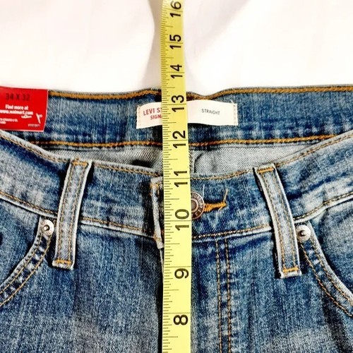 Levi Strauss Signature Jeans Mens W34 L32 Straight Fit Medium Wash Denim NWT - Picture 13 of 14