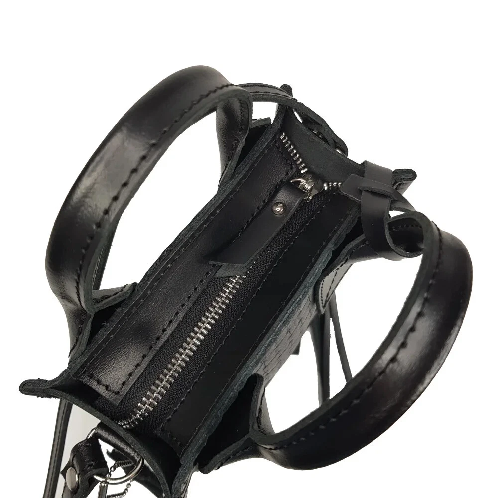 COACH Borsa a mano donna in VERA PELLE fatta a mano tracolla nera tracolla