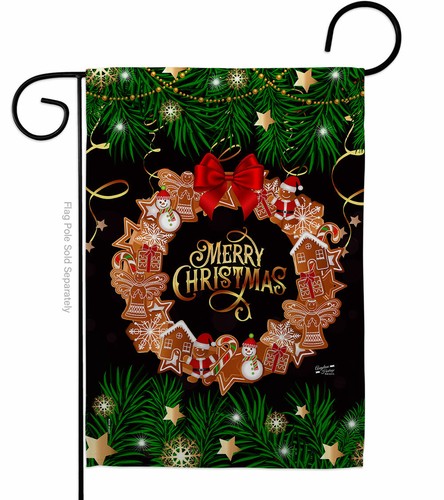 Christmas Wreath Garden Flag Winter Decorative Small Gift Yard House Banner - Picture 2 of 17