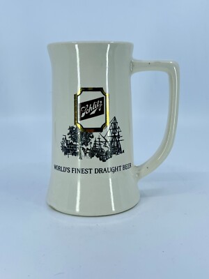 VINTAGE Schlitz ''World's Finest Draught Beer'' Mug Stein Ceramic 6'' Shipyard GLAS