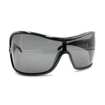 Anon Black Oversize Wrap Shield Sunglasses Gray Lens Designer Men Women Sports