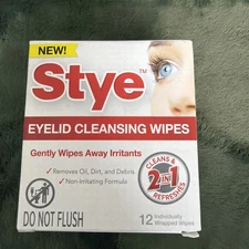 Stye Cleansing Eyelid Wipes – Individually Wrapped Gently Remove Oil  12 Count