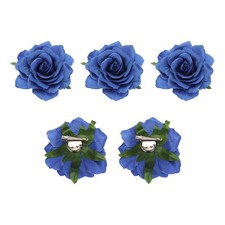 5Pcs Rose Flower Hair Clips 4 Inch Flower Hair Pins Flower Brooch Blue