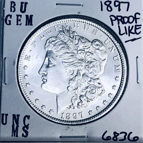 1897 BU GEM MORGAN SILVER DOLLAR UNC MS+++ U.S. MINT RARE COIN 6836