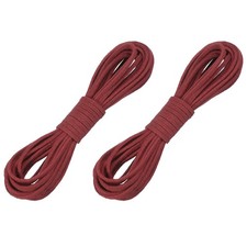 2 Pcs Faux Suede Leather Cord, 2.6mm x 5.5 Yards Flat String, Burgundy