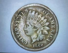 1860 Indian Head Cent With Partial Liberty And Nice Details.