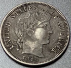 1914-D Barber Dime - VF