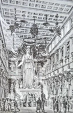 INTERIOR OF THE PARTHENON- 1894 Best Men and Famous Women Engraving Print