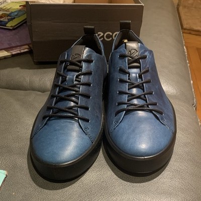 ECCO Men's Blue Lace-Up Casual Sneaker, Round Toe, Solid, Size 11