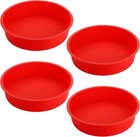 Bekith 4 Pack 9" round Silicone Cake Pans - Silicone Molds for Baking, Quick Rel
