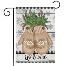 Briarwood Lane Farmhouse Mittens Winter Garden Flag