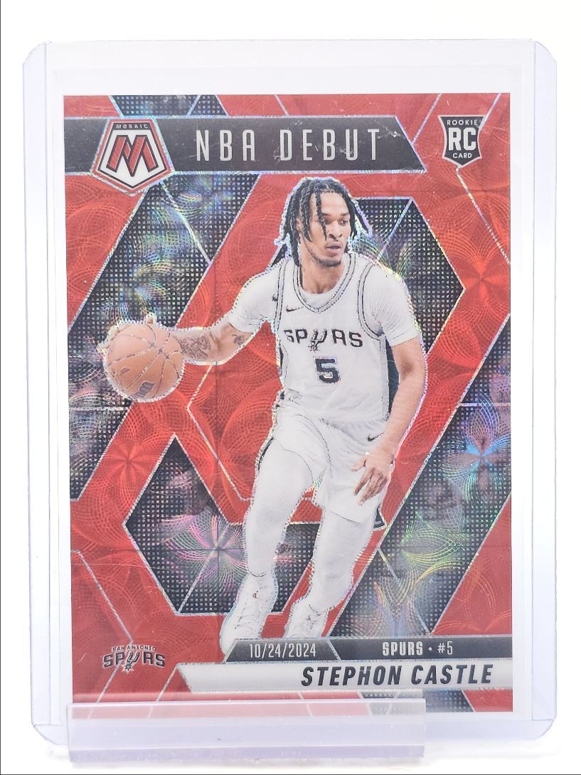STEPHON CASTLE 2024-25 MOSAIC ROOKIE NBA DEBUT RED INTERNATIONAL RC /75 Q6084