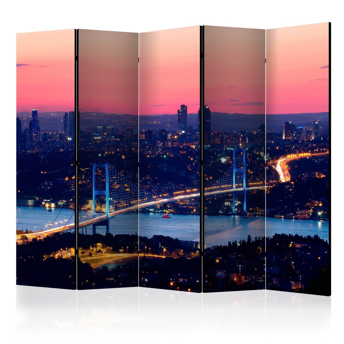 Paravent 5 volets Bosphorus Bridge pour créer un coin bureau zen dans son salon