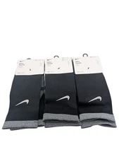 3 Pair Nike Spark Dri-Fit Cushioned Running Ankle Socks Black Mens Size 10-11.5