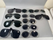 Vintage Clip-On Sunglasses Lenses Lot of 11 Glass Plastic 1950s 70s