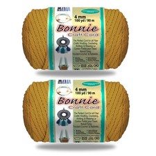Pepperell Bonnie Braid Macrame Cord 4mm x 100yd Gold Twisted Poly 2Pack