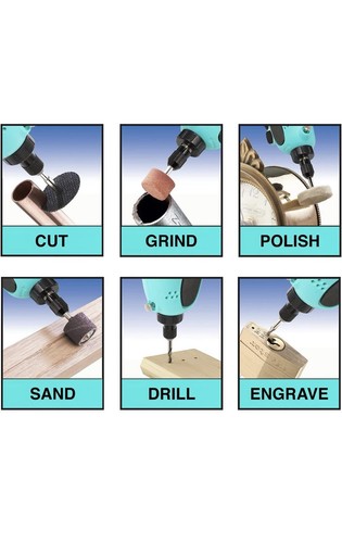 Her Hardware 160 Pezzi Mini Smerigliatrice Officina Tool Kit Rotante Taglio Sabbia Lucidante - Foto 4 di 7