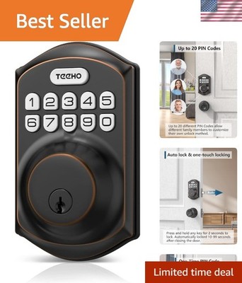 20 User Code Keyless Entry Deadbolt - Waterproof Smart Lock for Your Home