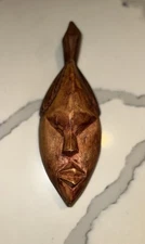 Vintage African Hand Crafted Wooden Face Mask Wall Art 11.5"
