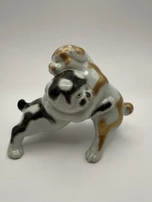 Japanese Arita Porcelain Playing Dogs Polychrome Figurine Meiji 19th C