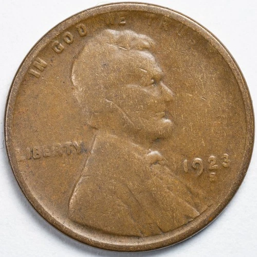 1923-S Lincoln Wheat Penny Cent Fine (F)