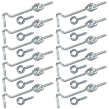 12 Sets 4" Heavy Zinc Plated Steel Hook & Eye Door Cabin Latch Farm Barn