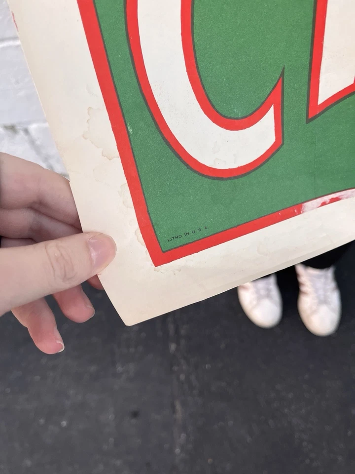 Antique 1950s RINGLING BROS BARNUM & BAILEY Circus POSTER Tiger Head Green Red - Image 4 of 4