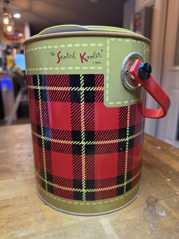 Vintage Hamilton 1 Gallon Skotch Kooler Plaid Barware MCM N.O.S Mint