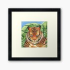 Original Tiger Watercolor Painting 8x8 | Blue Eyes Jungle Animal Art — photo 6
