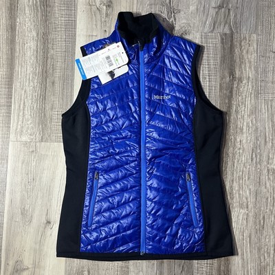 NWT Marmot Womens Medium Variant Hybrid Polartec Full Zip Puffer Vest Blue/Black