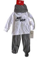 3 Piece Nike Outfit - Baby Boys Size 9 Months - Long Sleeve T Shirt, Pants, Hat