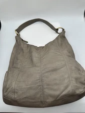 Hobo International Soft Taupe Leather Slouchy Hobo  Shoulder Handbag