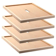 4 Pcs Beehive Inner Cover for 10 Frame Hive Box Cover with Feeding Hole 
