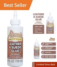 Aleene's Leather  Suede Glue 4 fl oz - Non-Toxic, Clear Dries Fast for Crafts
