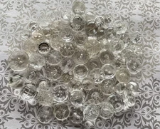 Vintage Clear Glass Buttons Assorted Shapes, Designs & Sizes Large Lot of 65