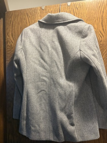 Calvin Klein Women Size 12 Double Breasted Grey Wool Peacoat - Picture 2 of 8