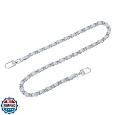 uxcell Purse Chain Strap, 24" Leather Iron Flat Chain Strap Handbag Chains Pu