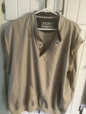 Zero Restriction Vest Men's XL Tan Microsuede 3 Snap Pullover Golf EUC