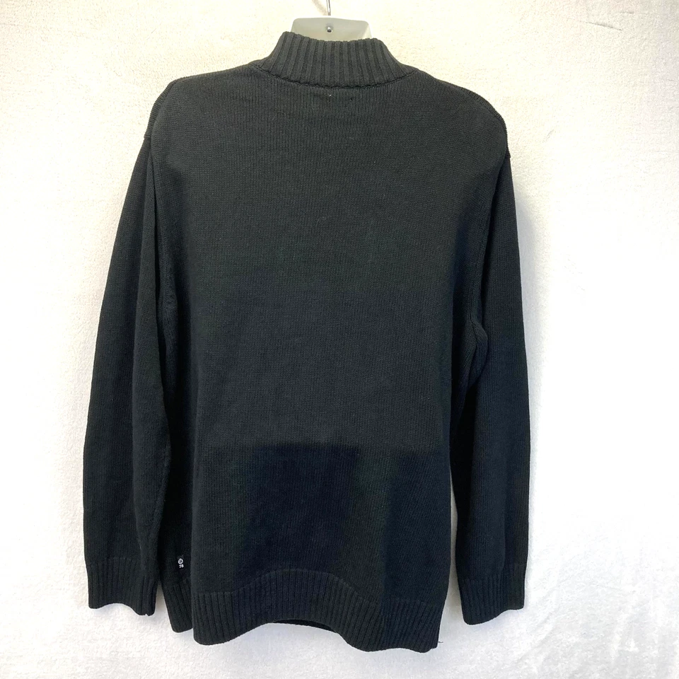 Chaps Deer Stag 1/4 Zip Sweater Mens 2XT 2XL Tall Black Cotton Knit Holiday - Image 2 of 4