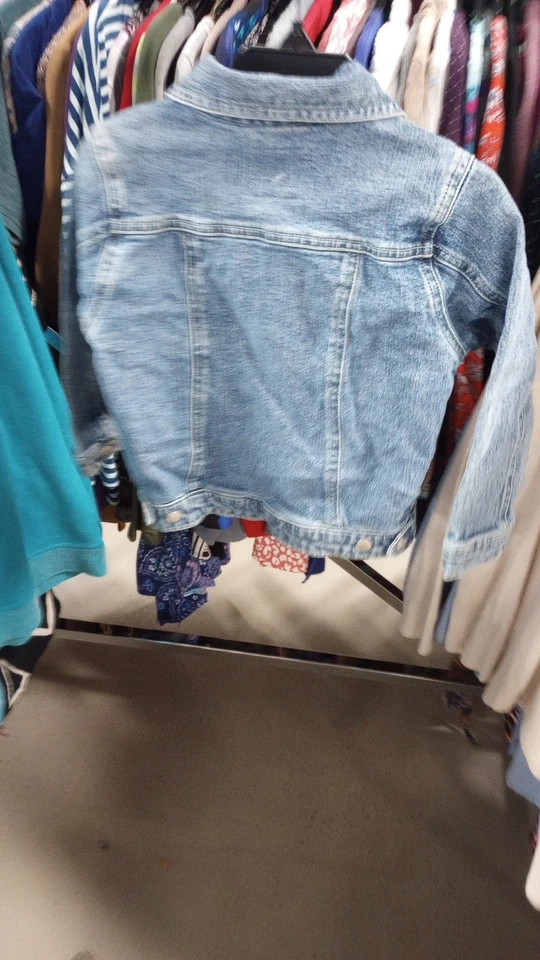 Vintage Y2K GUESS Jeans Denim Bordado Chaqueta Niñas 5 Floral Usado en Excelente Condición Foto 4 de 4