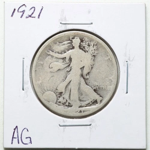 1921 50C Walking Liberty Half Dollar in AG Condition #6435