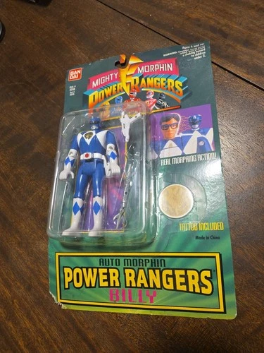 Vintage 1994 Mighty Auto Morphin Power Rangers BILLY Blue Ranger - Sealed -New