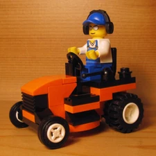 DadventureDan's CUSTOM RIDING MOWER ORANGE for LEGO town city lawn service set