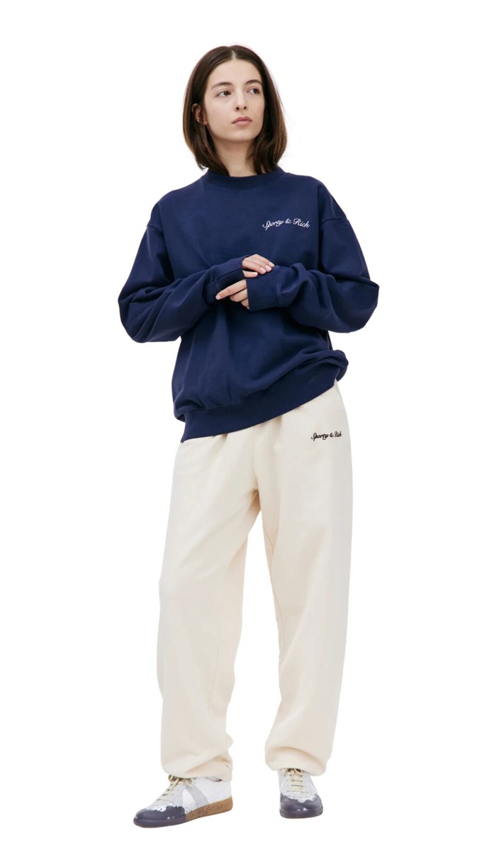 Sporty & Rich Syracuse Crewneck 'Navy' Small-Size. New with
