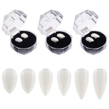 3 Pairs Child Halloween Fake Teeth Vampire Fangs Realistic Different Size