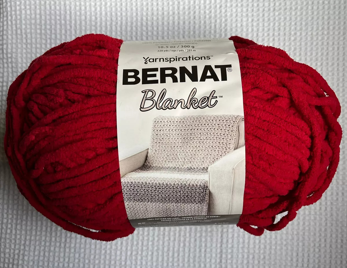 Bernat Blanket Crimson Yarn - 2 Pack of 300g/10.5oz - Polyester - 6 Super Bulky - 220 Yards - Knitting/Crochet