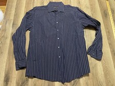 BCBGMAXAZRIA Shirt, Men's Size Large, 16.5 34/35, Black Purple, Button Up