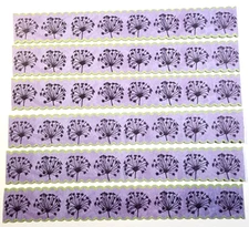 Dandelion Purple Scalloped Edges Green K&Company 6 pc Cardstock  6" x 7/8"