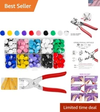 Durable 9.5mm Snap Fasteners Kit - 100 Snap Buttons with Installation Pliers